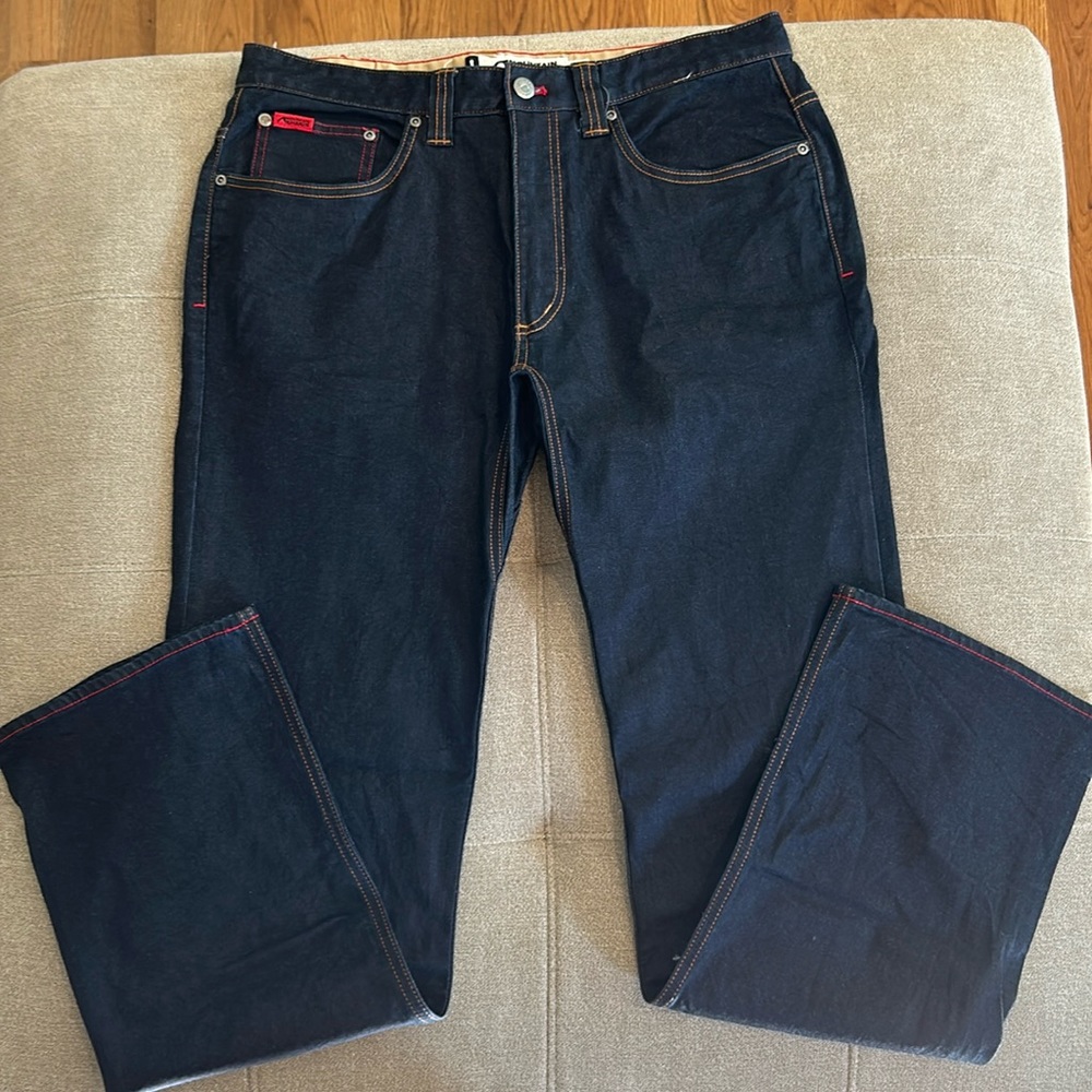 Men’s Mountain Khakis dark wash jeans, size 34/32